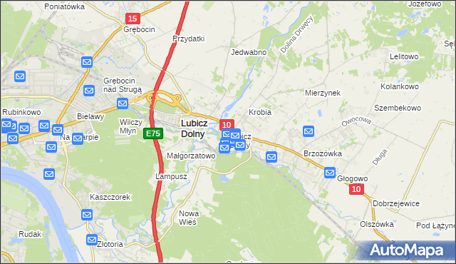 mapa Lubicz Górny, Lubicz Górny na mapie Targeo