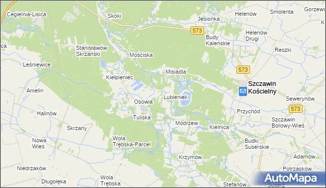 mapa Lubieniek, Lubieniek na mapie Targeo