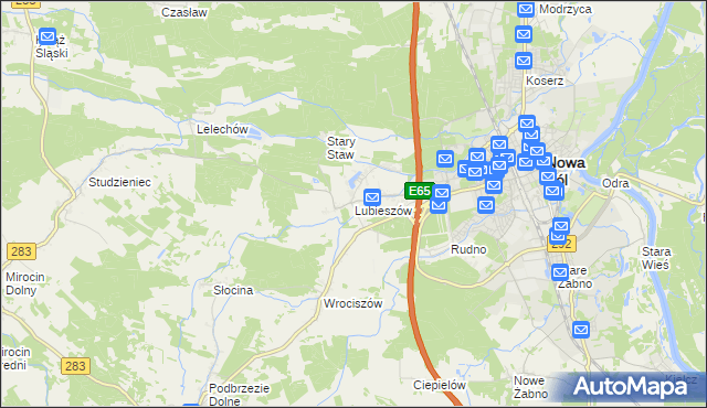 mapa Lubieszów gmina Nowa Sól, Lubieszów gmina Nowa Sól na mapie Targeo