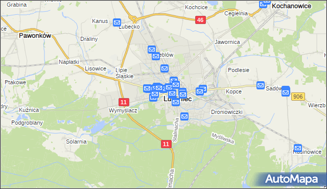 mapa Lubliniec, Lubliniec na mapie Targeo