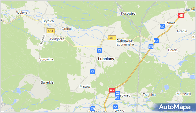 mapa Łubniany, Łubniany na mapie Targeo