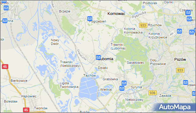 mapa Lubomia, Lubomia na mapie Targeo