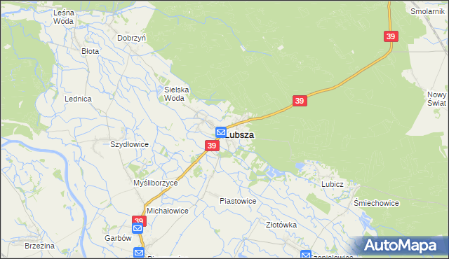 mapa Lubsza powiat brzeski, Lubsza powiat brzeski na mapie Targeo