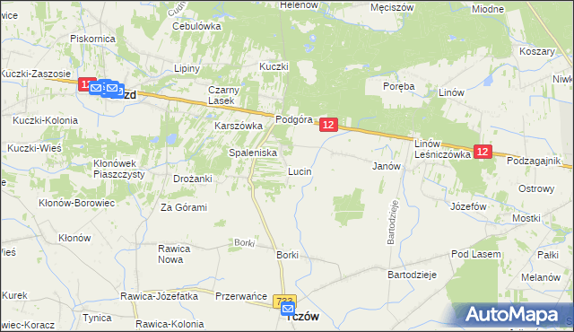 mapa Lucin gmina Tczów, Lucin gmina Tczów na mapie Targeo
