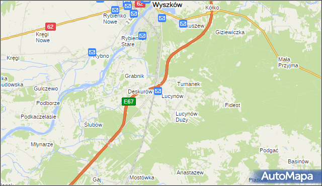 mapa Lucynów gmina Wyszków, Lucynów gmina Wyszków na mapie Targeo