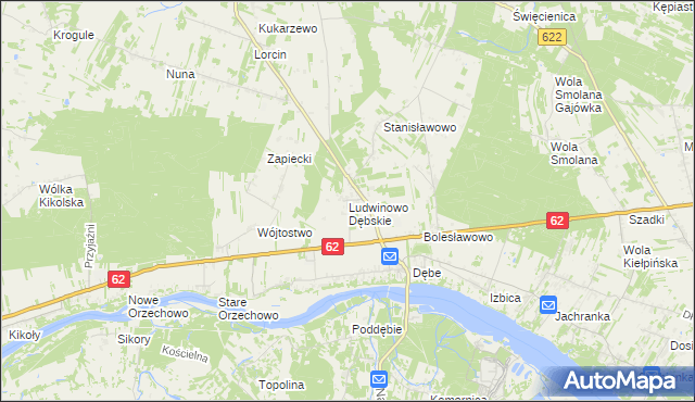 mapa Ludwinowo Dębskie, Ludwinowo Dębskie na mapie Targeo