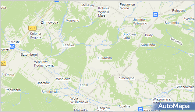 mapa Łukawica gmina Staszów, Łukawica gmina Staszów na mapie Targeo