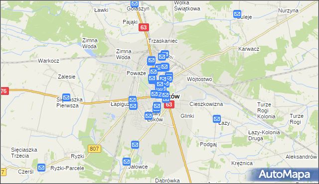 mapa Łuków, Łuków na mapie Targeo