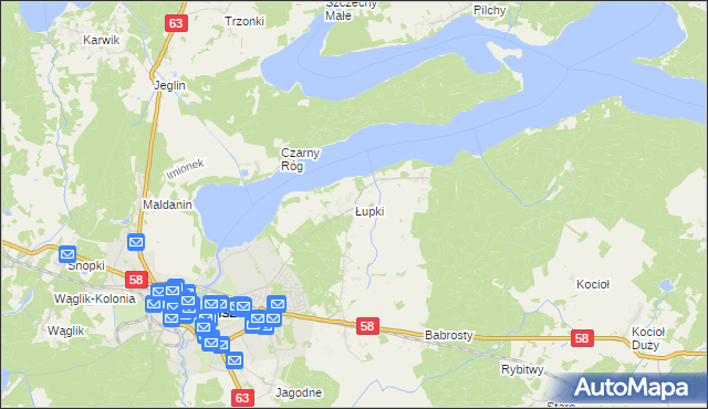 mapa Łupki gmina Pisz, Łupki gmina Pisz na mapie Targeo