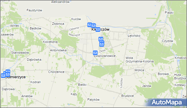 mapa Łuszczanowice, Łuszczanowice na mapie Targeo