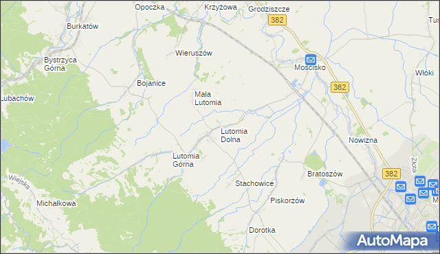 mapa Lutomia Dolna, Lutomia Dolna na mapie Targeo