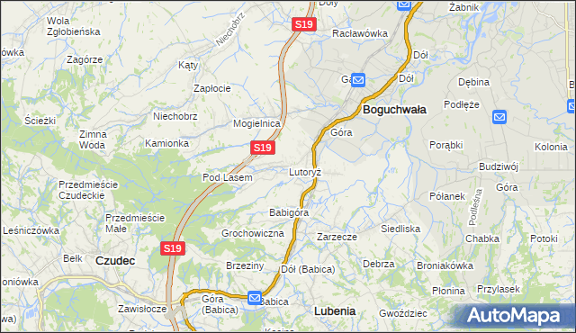 mapa Lutoryż, Lutoryż na mapie Targeo