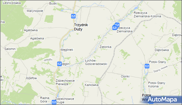 mapa Łychów Szlachecki, Łychów Szlachecki na mapie Targeo