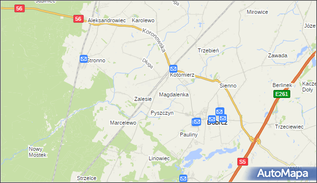 mapa Magdalenka gmina Dobrcz, Magdalenka gmina Dobrcz na mapie Targeo