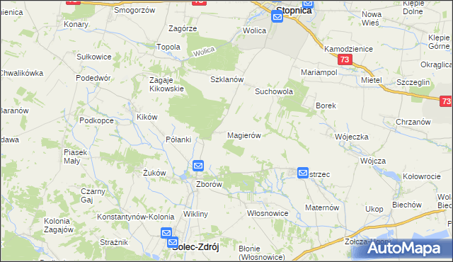 mapa Magierów gmina Solec-Zdrój, Magierów gmina Solec-Zdrój na mapie Targeo