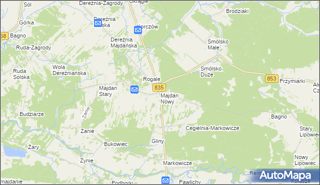 mapa Majdan Nowy, Majdan Nowy na mapie Targeo