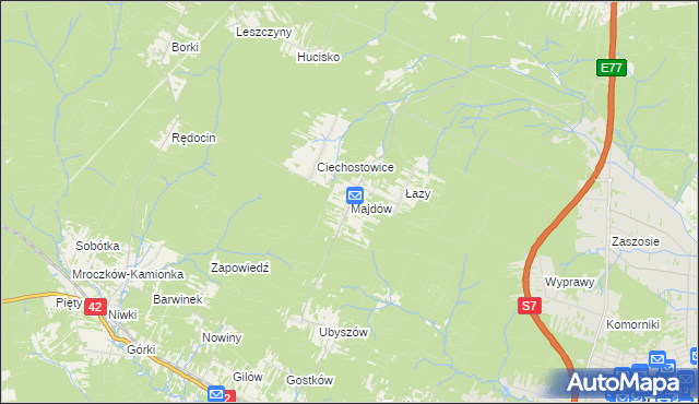 mapa Majdów, Majdów na mapie Targeo