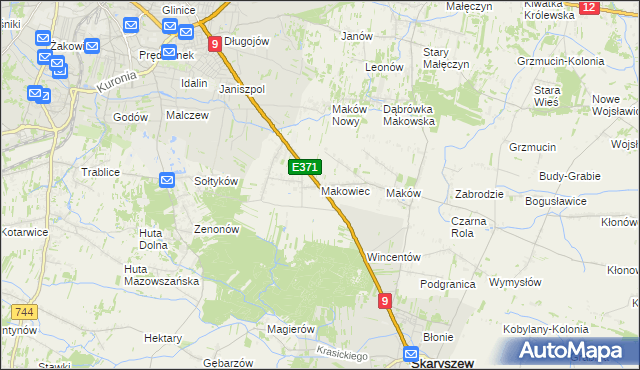 mapa Makowiec, Makowiec na mapie Targeo