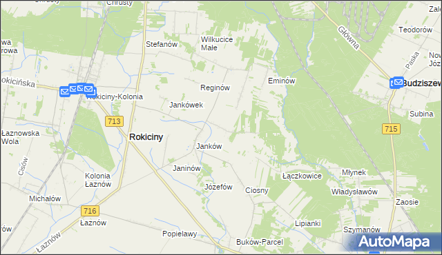 mapa Maksymilianów gmina Rokiciny, Maksymilianów gmina Rokiciny na mapie Targeo
