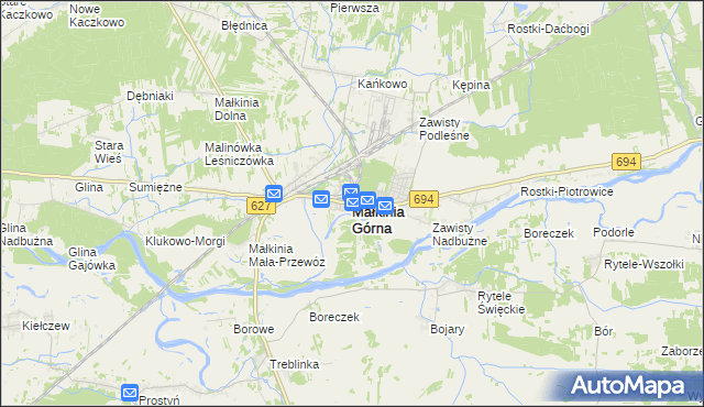 mapa Małkinia Górna, Małkinia Górna na mapie Targeo