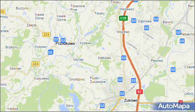 mapa Małkowo, Małkowo na mapie Targeo