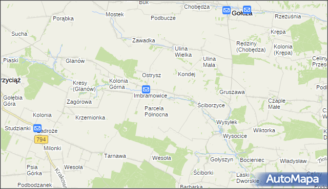 mapa Małyszyce, Małyszyce na mapie Targeo