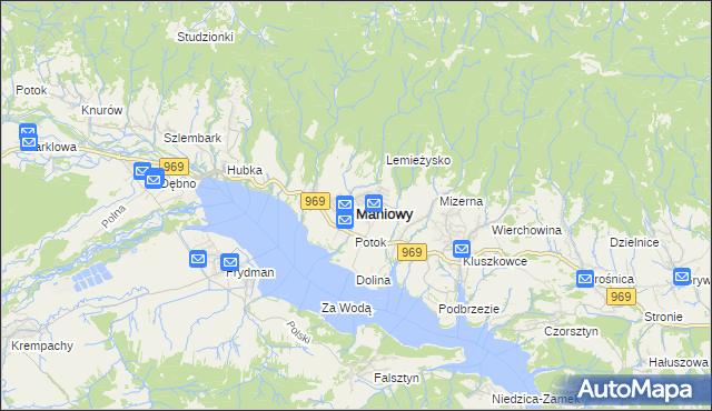 mapa Maniowy, Maniowy na mapie Targeo