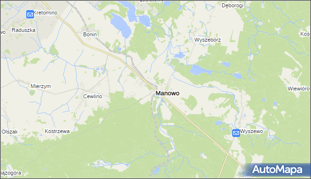 mapa Manowo, Manowo na mapie Targeo