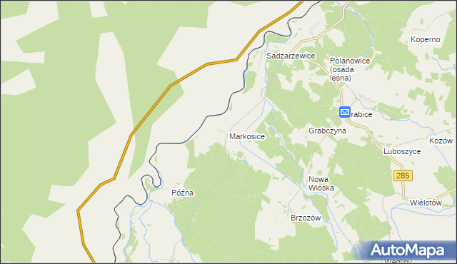 mapa Markosice, Markosice na mapie Targeo