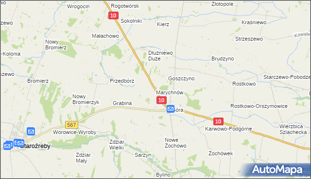 mapa Marychnów, Marychnów na mapie Targeo