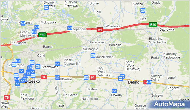 mapa Maszkienice, Maszkienice na mapie Targeo