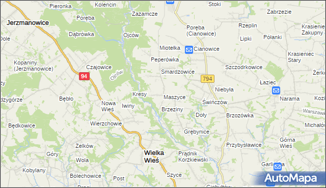 mapa Maszyce, Maszyce na mapie Targeo