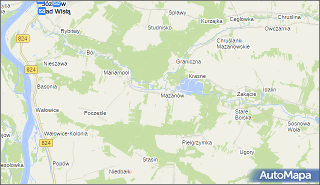 mapa Mazanów, Mazanów na mapie Targeo