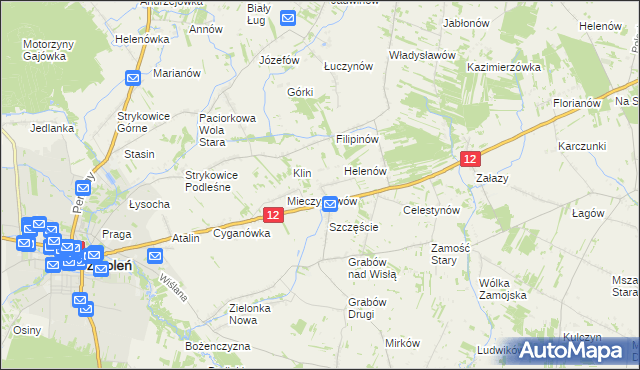mapa Michalin gmina Zwoleń, Michalin gmina Zwoleń na mapie Targeo