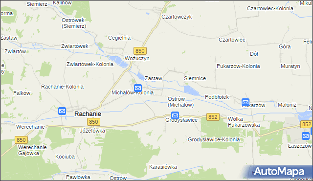 mapa Michalów gmina Rachanie, Michalów gmina Rachanie na mapie Targeo