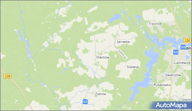 mapa Miechów gmina Sulęcin, Miechów gmina Sulęcin na mapie Targeo