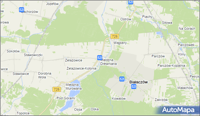 mapa Miedzna Drewniana, Miedzna Drewniana na mapie Targeo