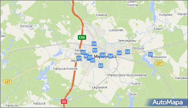 mapa Międzyrzecz, Międzyrzecz na mapie Targeo