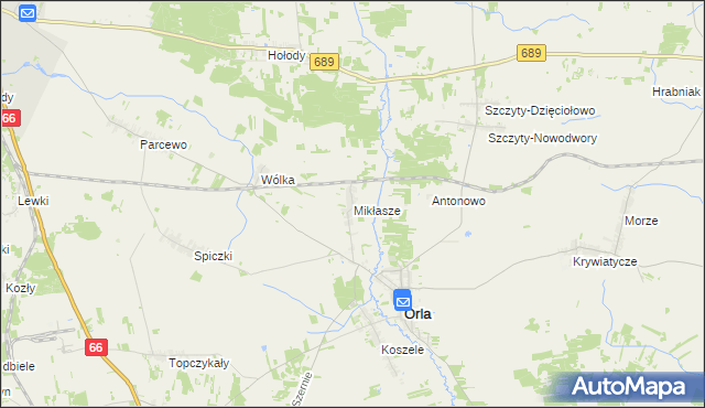 mapa Mikłasze, Mikłasze na mapie Targeo