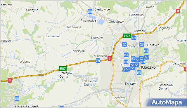 mapa Mikowice gmina Kłodzko, Mikowice gmina Kłodzko na mapie Targeo