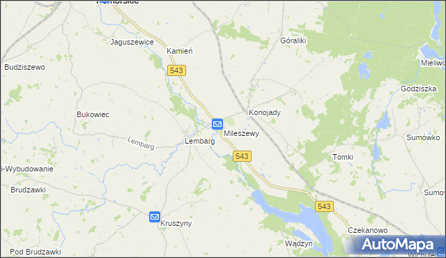 mapa Mileszewy, Mileszewy na mapie Targeo