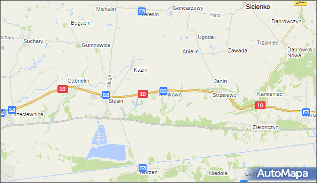 mapa Minikowo gmina Nakło nad Notecią, Minikowo gmina Nakło nad Notecią na mapie Targeo