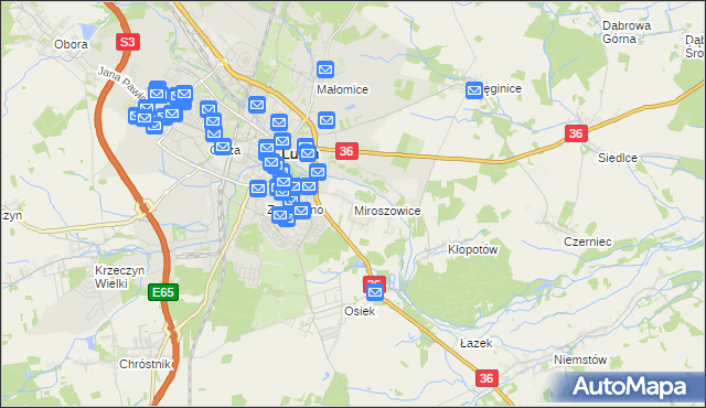 mapa Miroszowice, Miroszowice na mapie Targeo