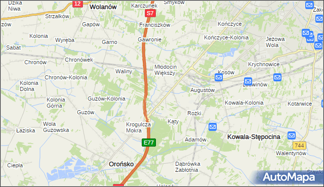 mapa Młodocin Mniejszy, Młodocin Mniejszy na mapie Targeo