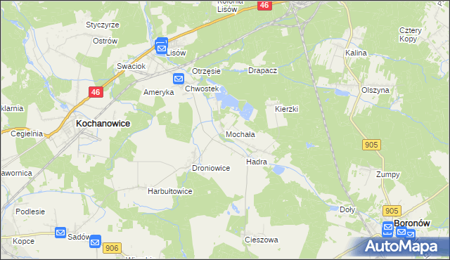 mapa Mochała, Mochała na mapie Targeo
