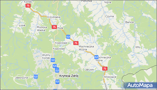 mapa Mochnaczka Wyżna, Mochnaczka Wyżna na mapie Targeo