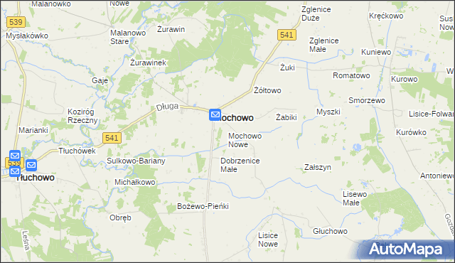 mapa Mochowo Nowe, Mochowo Nowe na mapie Targeo