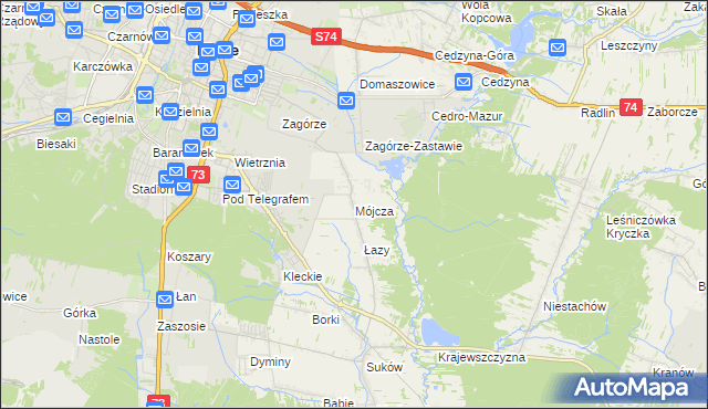 mapa Mójcza, Mójcza na mapie Targeo