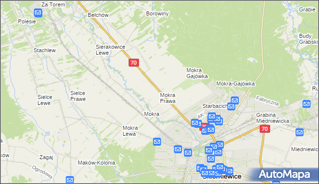 mapa Mokra Prawa, Mokra Prawa na mapie Targeo