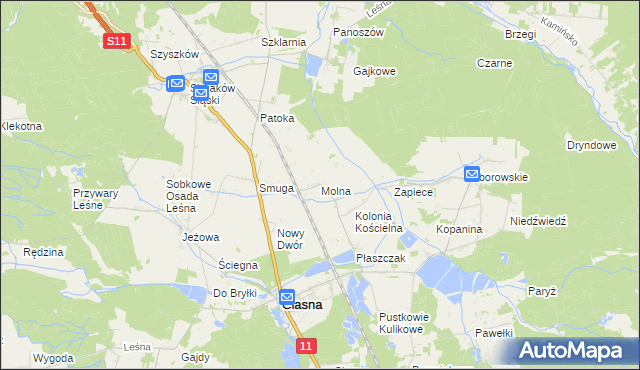 mapa Molna, Molna na mapie Targeo